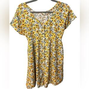 Vintage Shok Daisy Summer Cottagecore Dress Small made in USA